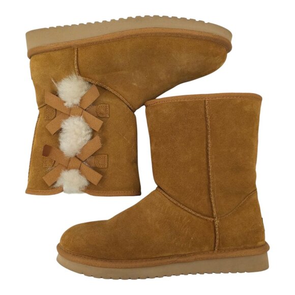 Koolaburra UGG Victoria Short Boots Womens Size 9 Suede Leather Chestnut 1015874 - Picture 5 of 16